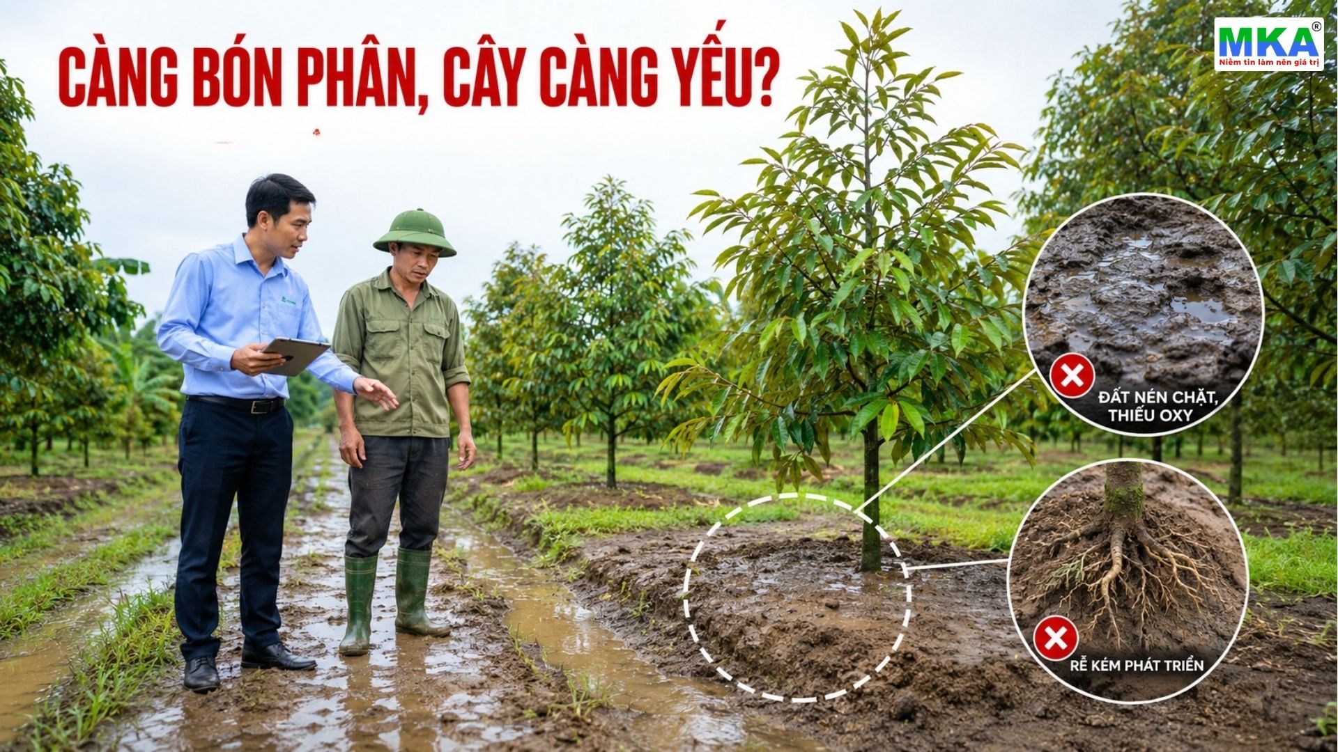 Bón phân mùa mưa làm cây thối rễ